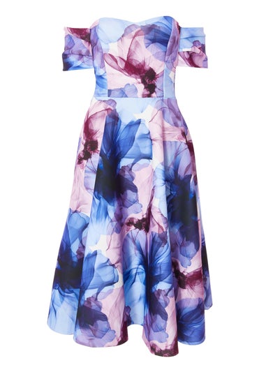 Quiz Blue Floral Skater Dress