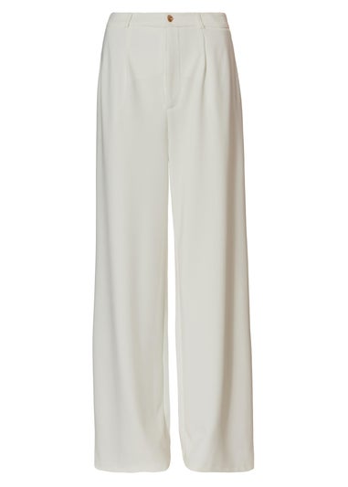Quiz Cream Wide Leg Trousers