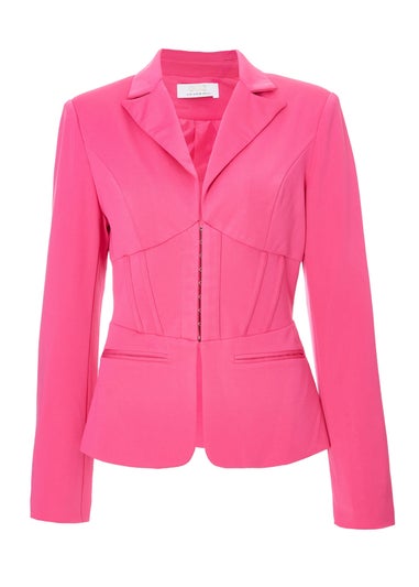 Quiz Pink Woven Tailored Blazer