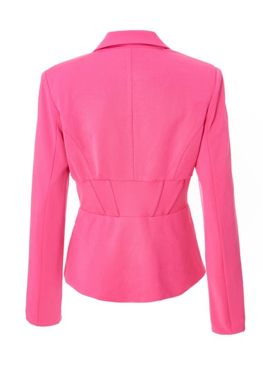Quiz Pink Woven Tailored Blazer