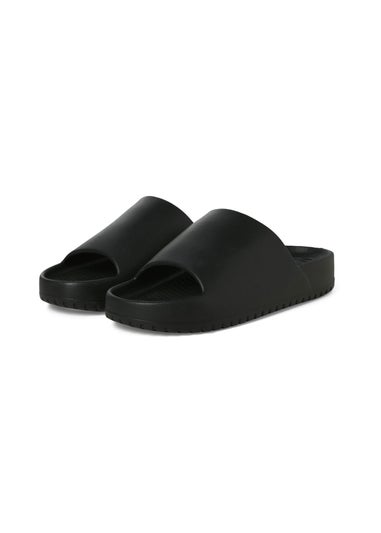 Jack & Jones Black Ripple Moulded Slider