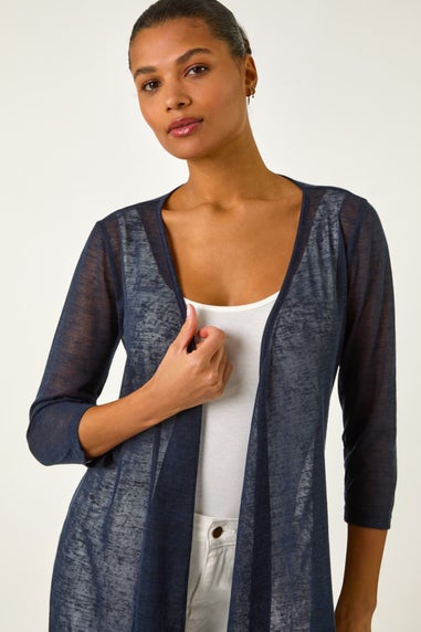 Roman Navy Longline Waterfall Cardigan