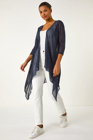 Roman Navy Longline Waterfall Cardigan
