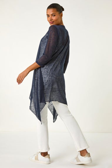 Roman Navy Longline Waterfall Cardigan