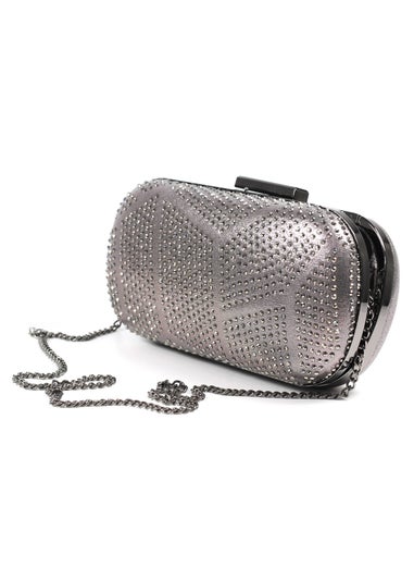 Lunar Francie Pewter Gemstone Clutch Bag