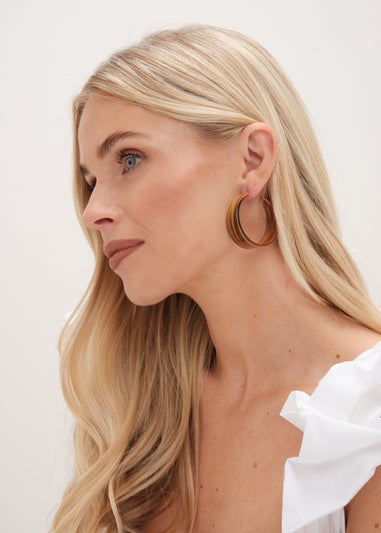 Mood Gold Tapered Resin Hoop Earrings