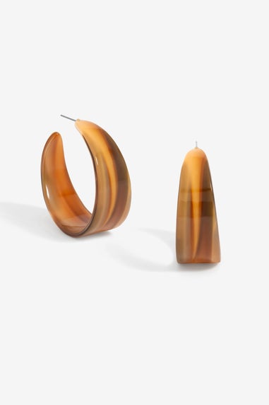 Mood Gold Tapered Resin Hoop Earrings