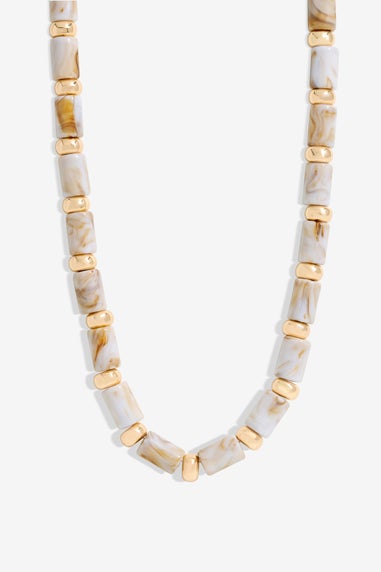 Mood Gold Cream Resin Allway Necklace