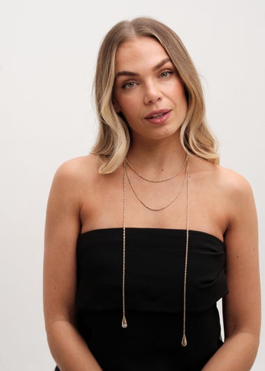 Mood Gold Pearl multirow Rope Necklace