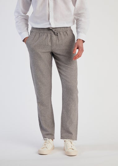 Tokyo Laundry Grey Linen Blend Straight Leg Trousers