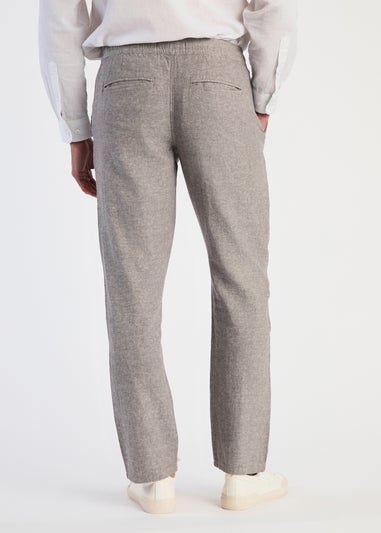 Tokyo Laundry Grey Linen Blend Straight Leg Trousers