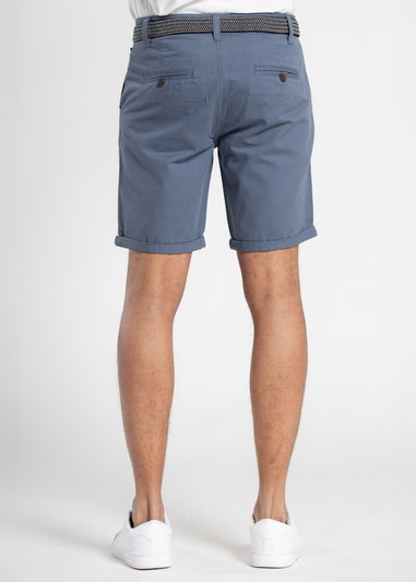 Tokyo Laundry Light Blue Cotton Belted Chino Shorts