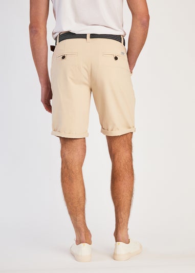 Tokyo Laundry Beige Cotton Belted Chino Shorts