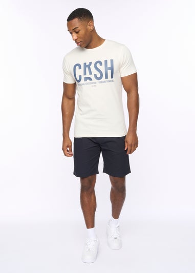 Crosshatch Navy Blansmoore Elastic Waist Shorts