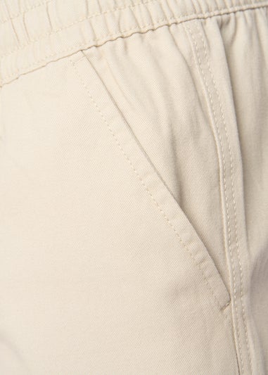 Crosshatch Light Stone Blansmoore Elastic Waist Shorts