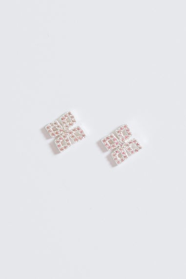 Simply Silver Sterling Silver 925 Cubic Zirconia Floral Stud Earrings