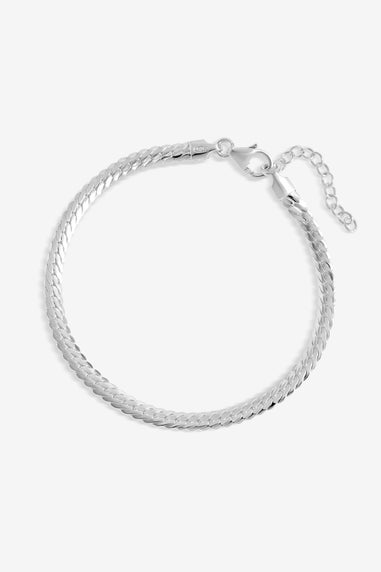 Simply Silver Sterling Silver 925 Flat Herringbone Bracelet