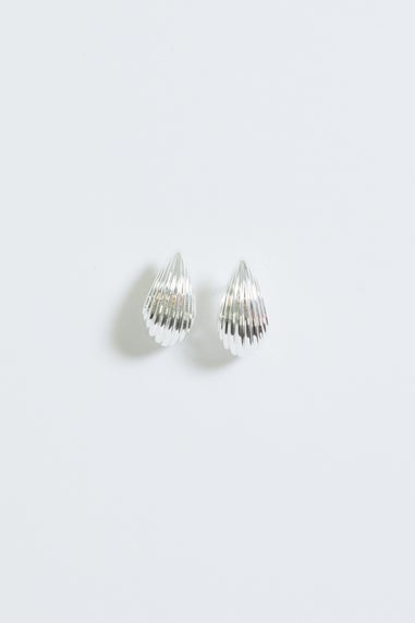 Simply Silver Sterling Silver 925 Polished Ridged Dome Hoop Earrings