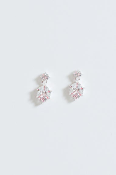 Simply Silver Sterling Silver 925 Cubic Zirconia Round Drop Stud Earrings