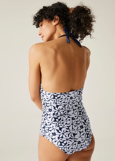 Regatta Navy Large Floral Flavia II Swim Costume