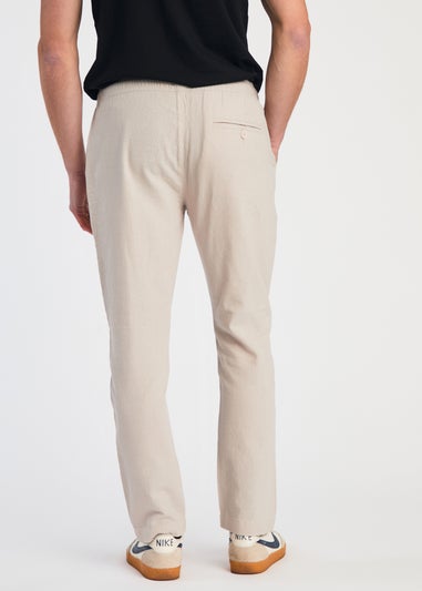 French Connection Stone Linen Blend Cuffed Trousers
