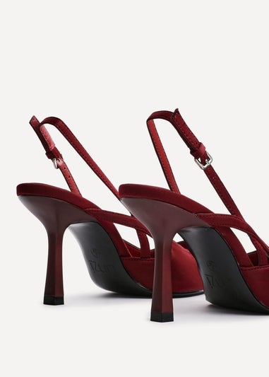 Linzi Rhea Burgundy Scuba Sling Back Court Heels