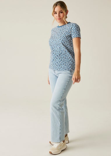 Regatta Blue Floral Jasmine Flower Orla Tee