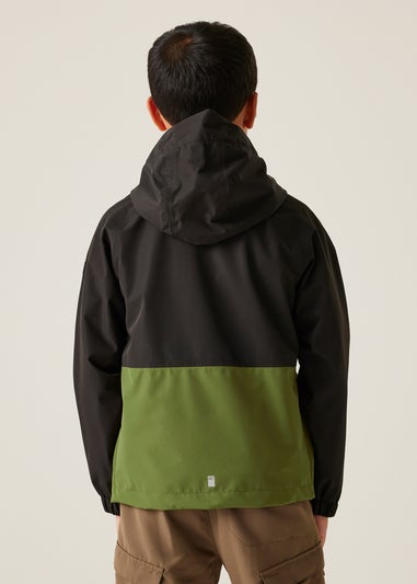 Regatta Black/Green Kids Hanleigh II Waterproof Breathable Isotex Jacket (3-13 Years)