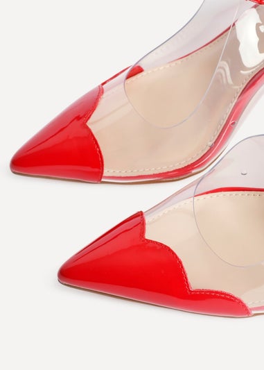 Linzi Nolita Red Perspex Patent Mix Slingback Court Heels