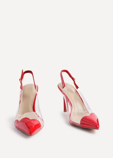 Linzi Nolita Red Perspex Patent Mix Slingback Court Heels
