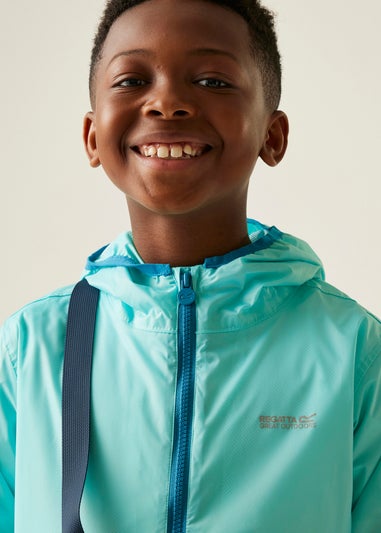 Regatta Blue Exotic Plume Kids Lever II Waterproof Breathable Isolite Jacket (3-16 Years)