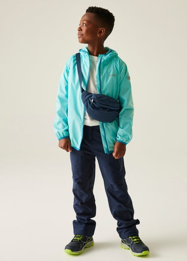 Regatta Blue Exotic Plume Kids Lever II Waterproof Breathable Isolite Jacket (3-16 Years)