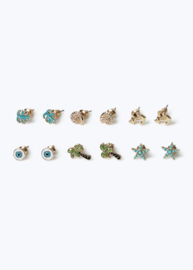 Muse 6 Pack Gold Beach Earrings