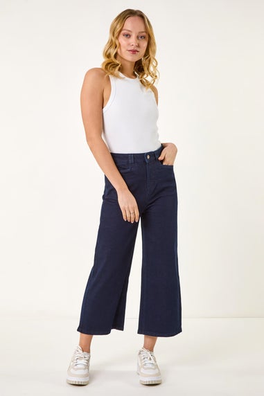 Dusk Indigo Dusk Denim Pocket Detail Wide Leg Culotte