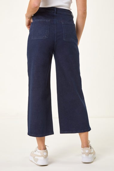 Dusk Indigo Dusk Denim Pocket Detail Wide Leg Culotte