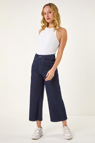 Dusk Indigo Dusk Denim Pocket Detail Wide Leg Culotte