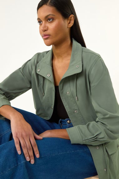 Roman Khaki Buttoned Safari Jacket