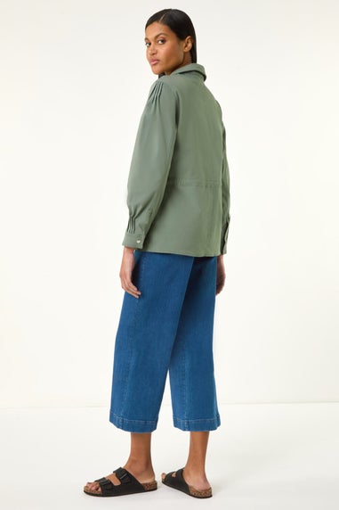 Roman Khaki Buttoned Safari Jacket