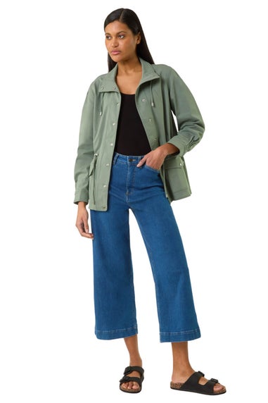 Roman Khaki Buttoned Safari Jacket