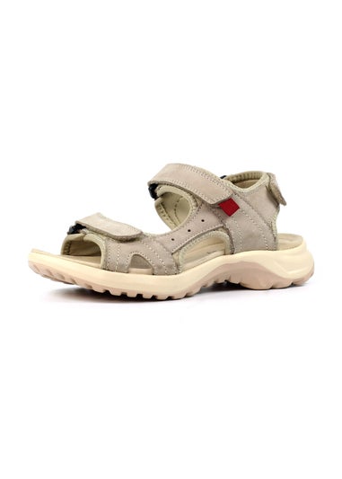 Lazy Dogz Beige Riviera Leather Sandal