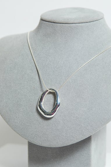 Simply Sterling Silver 925 Polished Molten Open Pendant