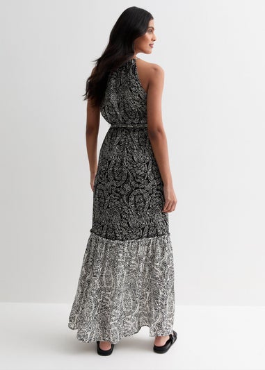 Gini London Black Halter Neck Maxi Dress