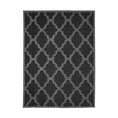 Homemaker Black Trellis Gel Flatweave Runner Rug