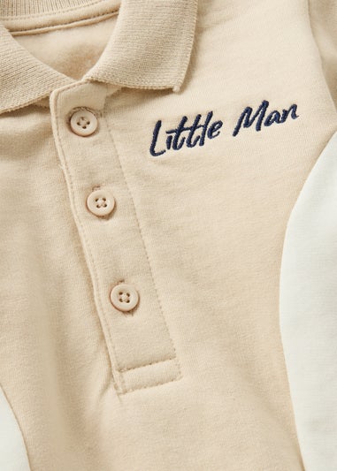 Baby Beige Smart Collar Sweatshirt & Jogging Bottom Set (Newborn-23mths)