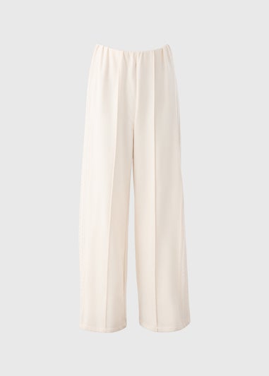 Cream Wide Leg Cable Joggers