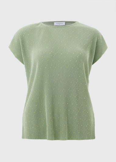 Sage Foil Spot Plisse T-Shirt