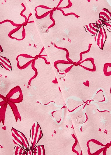 Baby Pink Bow Sleepsuit (Newborn-23mths)