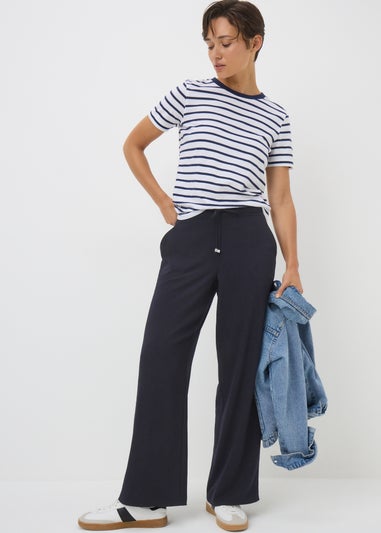 Navy Full Length Clipper Trousers