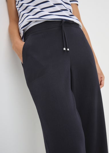 Navy Full Length Clipper Trousers