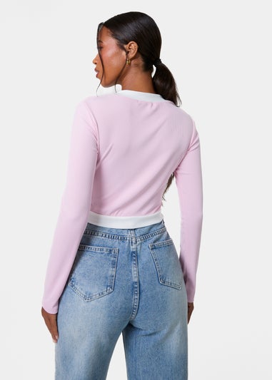 Pink Vanilla Pink Slinky Two Tone Cardigan